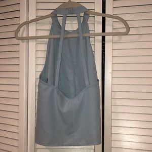 Light blue halter top with cut out back!